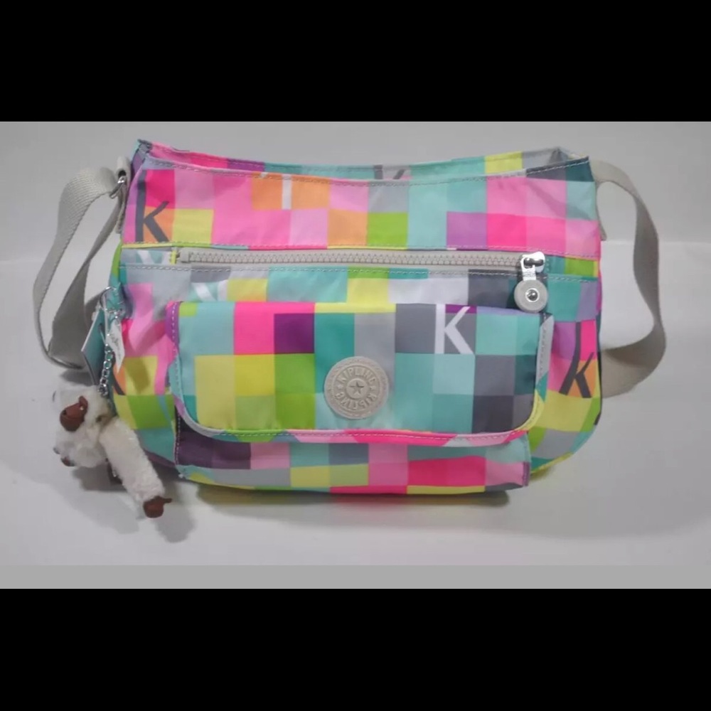 NWT Kipling Wes small cross body bag pink squares
